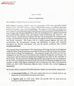 BNSF RAILWAY LETTER TO WITTMANN RESIDENTS – JUNE 2024